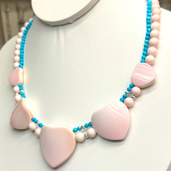 NQC56Queen Conch & Sleeping Beauty Turquoise Double String...